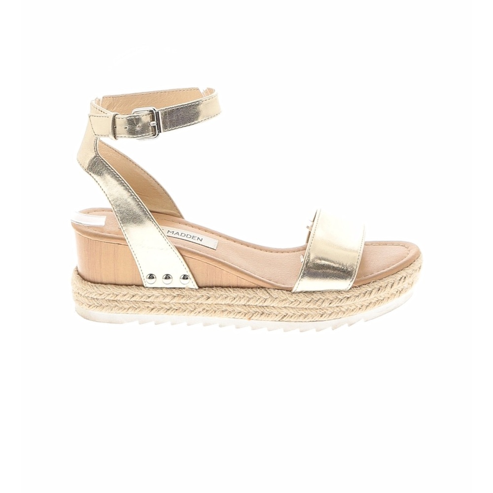Steve Madden Metallic Gold Wedge Sandals